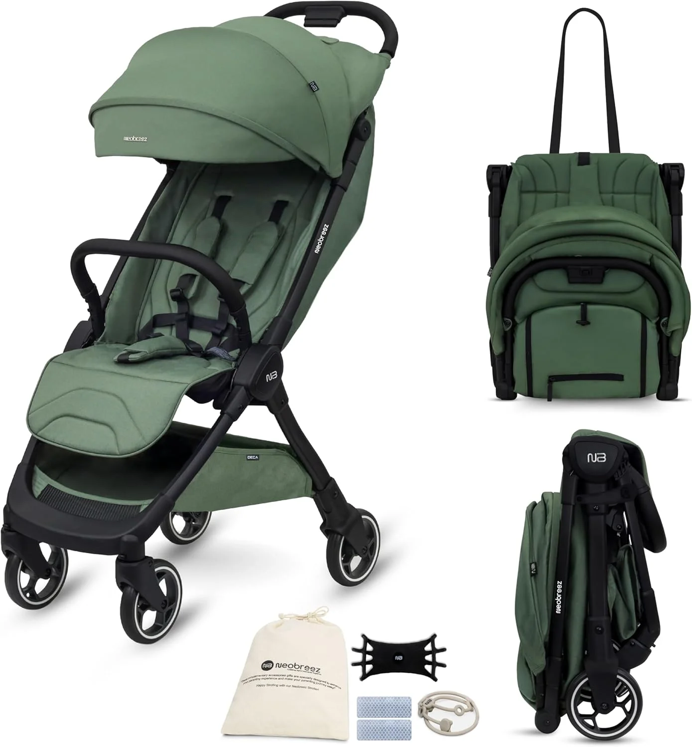 کالسکه مسافرتی فوق سبک Neobreez DECA، سایز کابین هواپیما، تاشو و جمع و جور، مناسب نوزاد و کودک نوپا، باز و بسته شدن سریع، سایبان ضد آب با UPF 50+، مناسب 0 تا 4 سال، 22 کیلوگرم