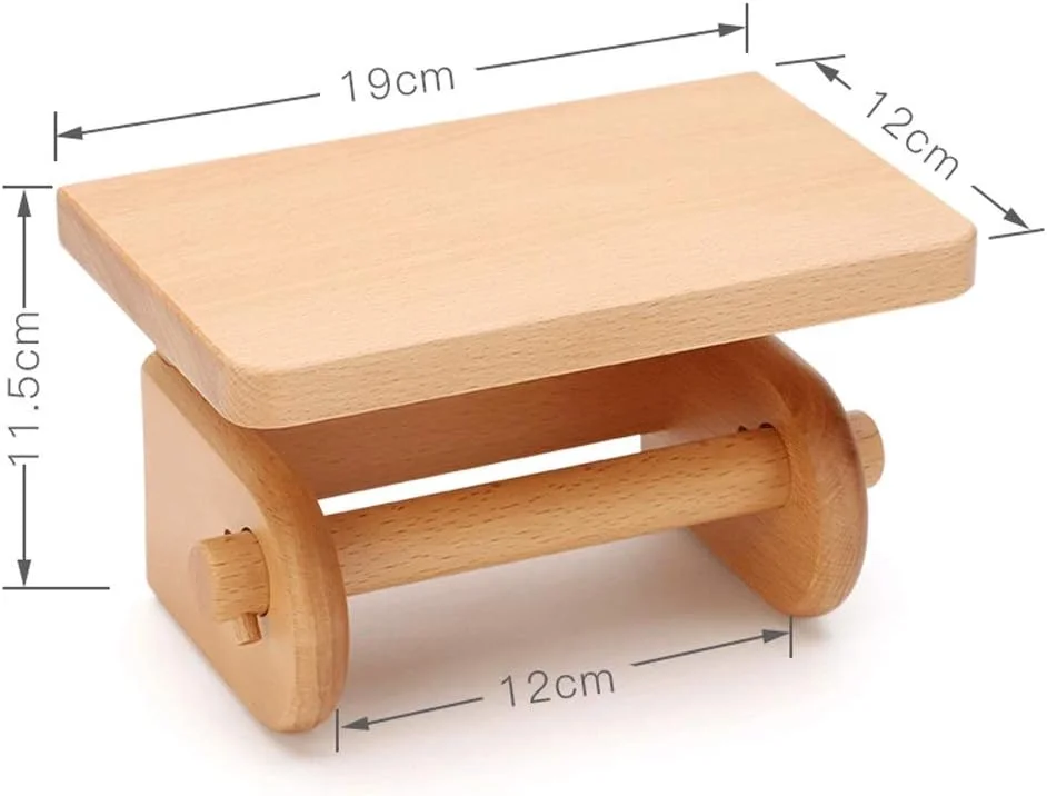 نگهدارنده رول توالت ZDmalt، نگهدارنده کاغذ توالت چوبی با قفسه، نگهدارنده رول دستمال کاغذی دیواری، پخش کننده دستمال کاغذی، مناسب حمام نگهدارنده رول توالت ZDmalt، نگهدارنده کاغذ توالت چوبی با قفسه، نگهدارنده رول دستمال کاغذی دیواری، پخش کننده دستمال کاغذی، مناسب حمام