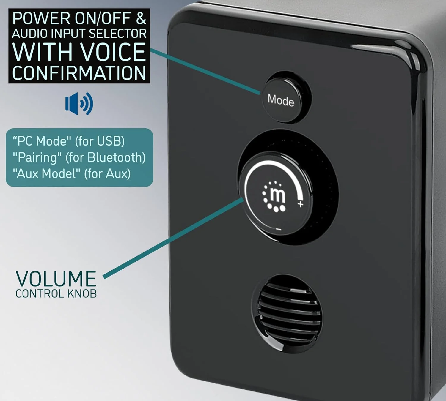 سیستم بلندگوی استریو بلوتوث مجهز به USB منهتن - با ساب ووفر و 2 بلندگوی ماهواره ای کوچک، 3 حالت اتصال صوتی - برای کامپیوتر، رایانه شخصی، لپ تاپ، دسکتاپ - مشکی - 167345 سیستم بلندگوی استریو بلوتوث مجهز به USB منهتن - با ساب ووفر و 2 بلندگوی ماهواره ای کوچک، 3 حالت اتصال صوتی - برای کامپیوتر، رایانه شخصی، لپ تاپ، دسکتاپ - مشکی - 167345