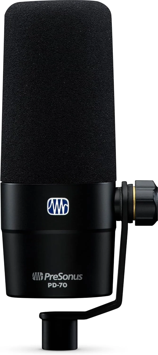 میکروفون دینامیک وکال PreSonus PD 70 مناسب برای پخش، پادکست و استریم زنده، XLR، مشکی، PD 70
