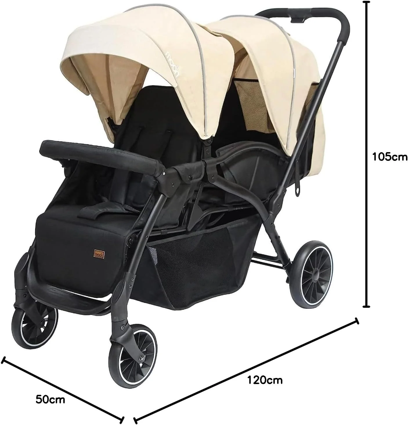 کالسکه دوقلو مون مدل Dois - کالسکه دوقلوی تاشو آسان - کالسکه دوتایی برای نوزاد و کودک نوپا - کالسکه خوابشو، سایبان قابل تنظیم، کمربند ایمنی 5 نقطه ای - 0 ماه به بالا، تا 15 کیلوگرم - بژ کالسکه دوقلو مون مدل Dois - کالسکه دوقلوی تاشو آسان - کالسکه دوتایی برای نوزاد و کودک نوپا - کالسکه خوابشو، سایبان قابل تنظیم، کمربند ایمنی 5 نقطه ای - 0 ماه به بالا، تا 15 کیلوگرم - بژ