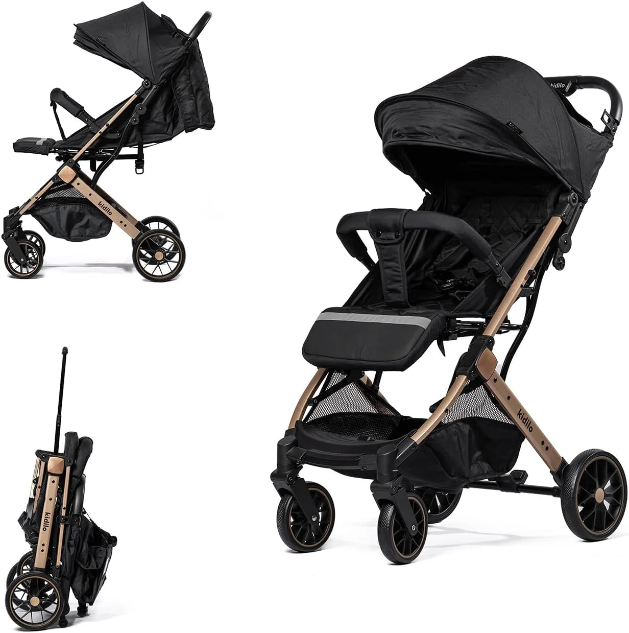 کالسکه مسافرتی سبک کیدیلو برای نوزادان و کودکان نوپا | تاشو، جمع و جور، صندلی تکیه دار، کمربند ایمنی 5 نقطه ای | چرخ های 360 درجه، سبد ذخیره سازی - مناسب برای کابین هواپیما کالسکه مسافرتی سبک کیدیلو برای نوزادان و کودکان نوپا | تاشو، جمع و جور، صندلی تکیه دار، کمربند ایمنی 5 نقطه ای | چرخ های 360 درجه، سبد ذخیره سازی - مناسب برای کابین هواپیما
