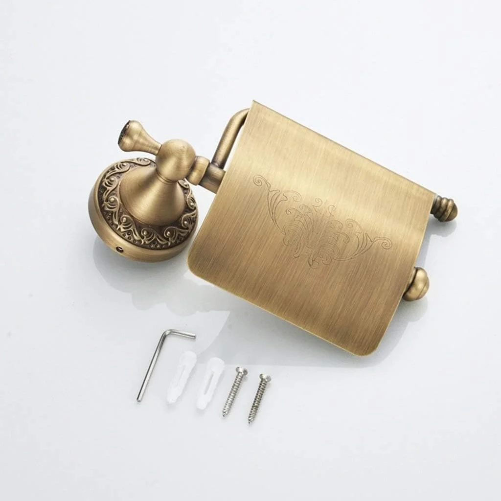 جا دستمال توالت ZDmalt - ست لوازم جانبی حمام برنجی عتیقه، نصب شده روی دیوار جا دستمال توالت ZDmalt - ست لوازم جانبی حمام برنجی عتیقه، نصب شده روی دیوار