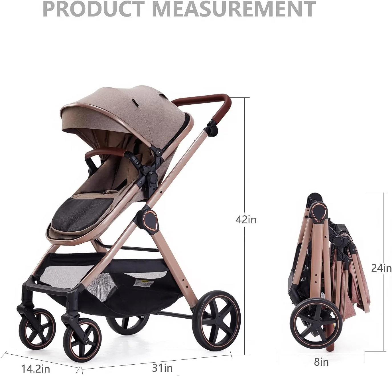 کالسکه بچه لورتسیباب مدل 2 در 1، کالسکه تاشو نوزاد مناسب برای نوزادان 0 تا 36 ماهه (بژ) کالسکه بچه لورتسیباب مدل 2 در 1، کالسکه تاشو نوزاد مناسب برای نوزادان 0 تا 36 ماهه (بژ)