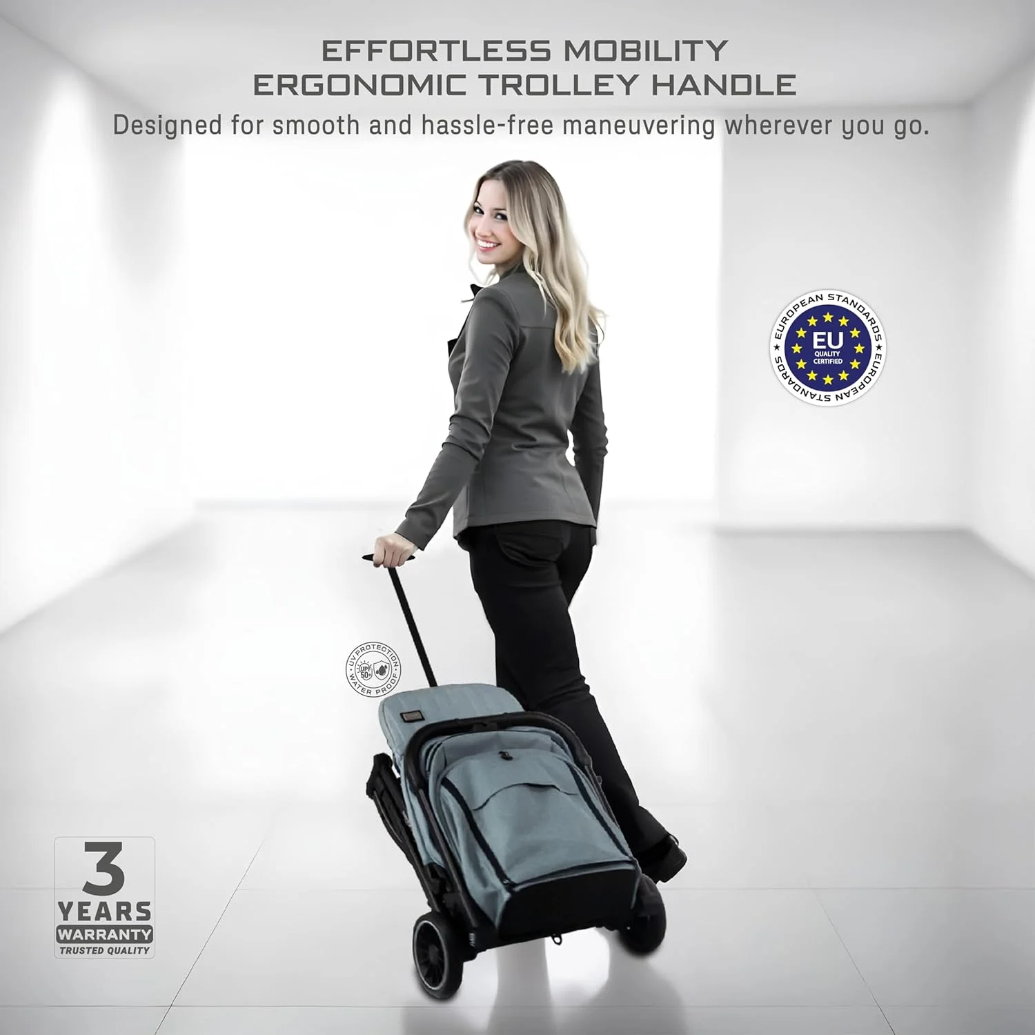 کالسکه مسافرتی سبک وزن و جمع و جور PENTA برای کودکان نوپا و نوزادان به همراه جا لیوانی، دسته کالسکه بچه، تاشو سریع و قفل خودکار، سایبان ضد آب با UPF 50+ مناسب 0 تا 3 سال، 15 کیلوگرم