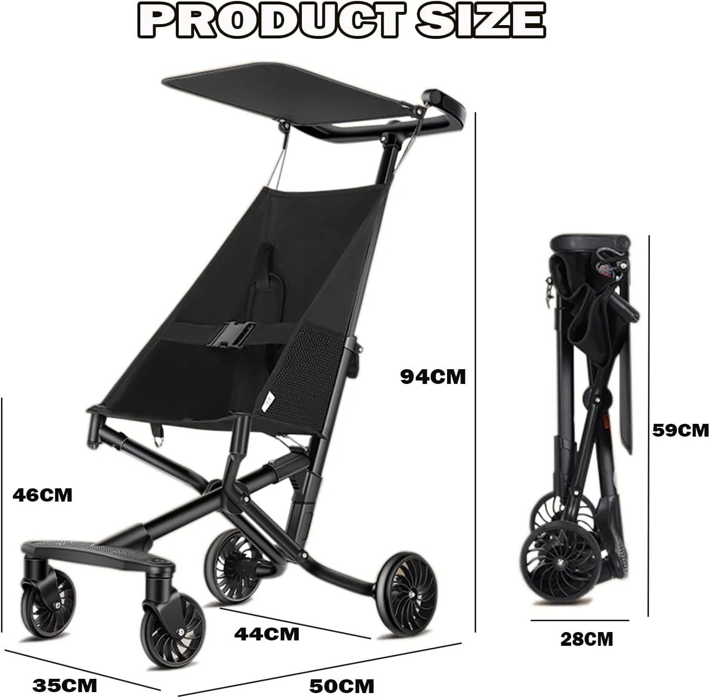 کالسکه مسافرتی سبک وزن مناسب هواپیما، کالسکه فوق العاده جمع و جور کودک با سایبان برای نوزادان و کودکان 6 تا 48 ماهه، تاشو آسان با یک دست برای قفسه چمدان هواپیما و صندوق عقب خودرو (مشکی) کالسکه مسافرتی سبک وزن مناسب هواپیما، کالسکه فوق العاده جمع و جور کودک با سایبان برای نوزادان و کودکان 6 تا 48 ماهه، تاشو آسان با یک دست برای قفسه چمدان هواپیما و صندوق عقب خودرو (مشکی)