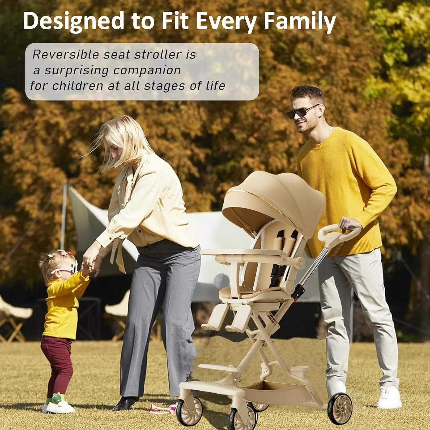 کالسکه بچه دو طرفه، کالسکه مسافرتی سبک وزن با سایبان قابل تنظیم، کالسکه نوزاد تاشو با منظره دید بالا، دارای سایبان بزرگ UPF 50+، جمع و جور و تاشو آسان کالسکه بچه دو طرفه، کالسکه مسافرتی سبک وزن با سایبان قابل تنظیم، کالسکه نوزاد تاشو با منظره دید بالا، دارای سایبان بزرگ UPF 50+، جمع و جور و تاشو آسان