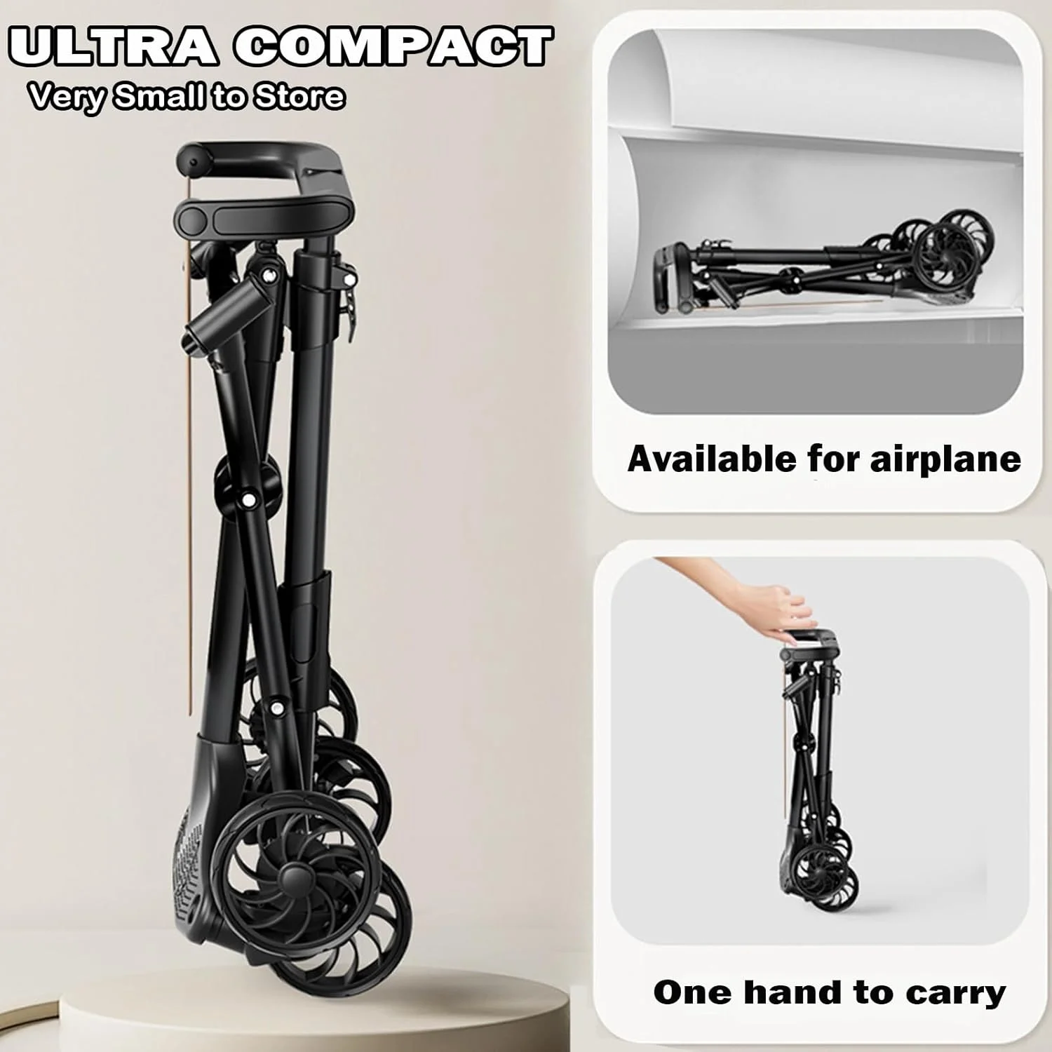 کالسکه مسافرتی سبک وزن مناسب هواپیما، کالسکه فوق العاده جمع و جور کودک با سایبان برای نوزادان و کودکان 6 تا 48 ماهه، تاشو آسان با یک دست برای قفسه چمدان هواپیما و صندوق عقب خودرو (مشکی) کالسکه مسافرتی سبک وزن مناسب هواپیما، کالسکه فوق العاده جمع و جور کودک با سایبان برای نوزادان و کودکان 6 تا 48 ماهه، تاشو آسان با یک دست برای قفسه چمدان هواپیما و صندوق عقب خودرو (مشکی)