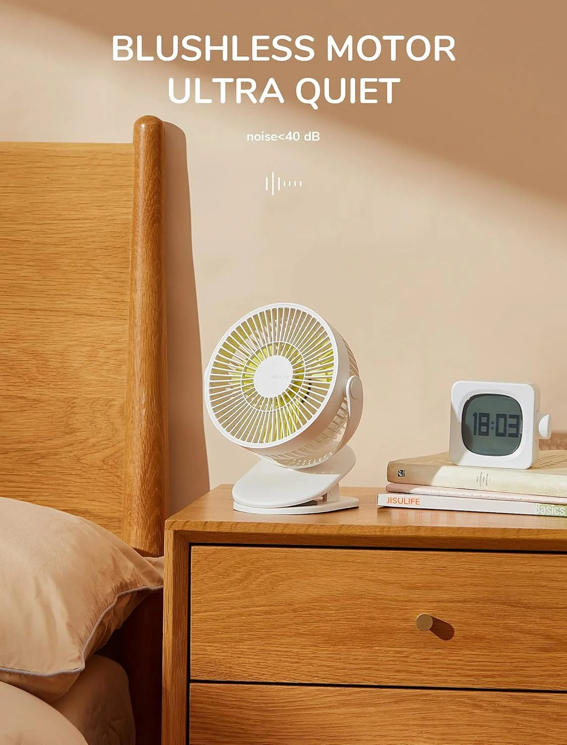 پنکه گیره ای کالسکه کودک JISULIFE، با باتری 4000 میلی آمپر ساعتی، کوچک و قابل حمل، طراحی باریک و بی صدا، 4 سرعت تا حداکثر 14 ساعت، ایده آل برای تخت، میز، صندلی ماشین - سفید شیری پنکه گیره ای کالسکه کودک JISULIFE، با باتری 4000 میلی آمپر ساعتی، کوچک و قابل حمل، طراحی باریک و بی صدا، 4 سرعت تا حداکثر 14 ساعت، ایده آل برای تخت، میز، صندلی ماشین - سفید شیری