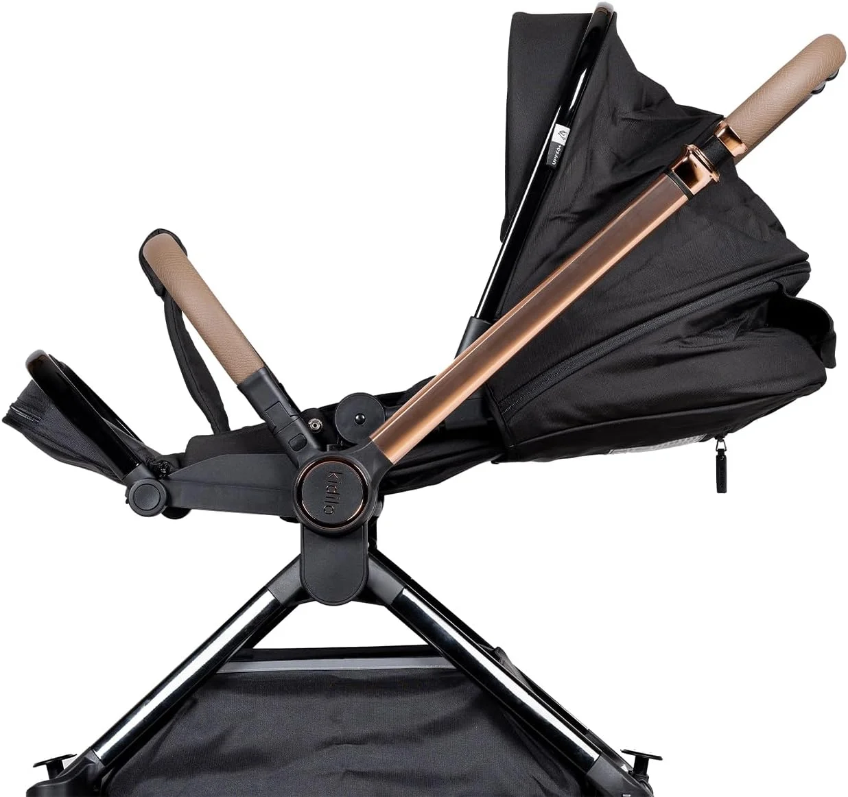 کالسکه بچه کیدیلو لاکچری - کالسکه تاشو، سبک و مناسب سفر با فریم طلایی برای مادران شیک پوش | استفاده آسان، طراحی جمع و جور، سواری نرم، صندلی قابل تنظیم و سبد ذخیره سازی بزرگ