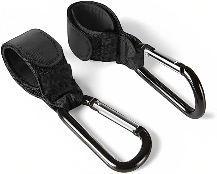 قلاب های کالسکه کودک کادرانا برای آویزان کردن کیف پوشک - کیف مادر و گیره های سازمان دهنده لوازم جانبی کالسکه - کالسکه، صندلی چرخدار - بسته 4 عددی