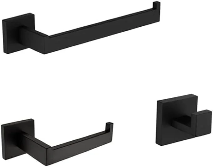 ست لوازم حمام مشکی مات ZDmalt، شامل جا حوله ای، جا دستمال کاغذی، جا مایع دستشویی، میله حوله، لوازم جانبی توالت، استیل ضد زنگ 304، ست 3 تکه، ساخت چین ست لوازم حمام مشکی مات ZDmalt، شامل جا حوله ای، جا دستمال کاغذی، جا مایع دستشویی، میله حوله، لوازم جانبی توالت، استیل ضد زنگ 304، ست 3 تکه، ساخت چین