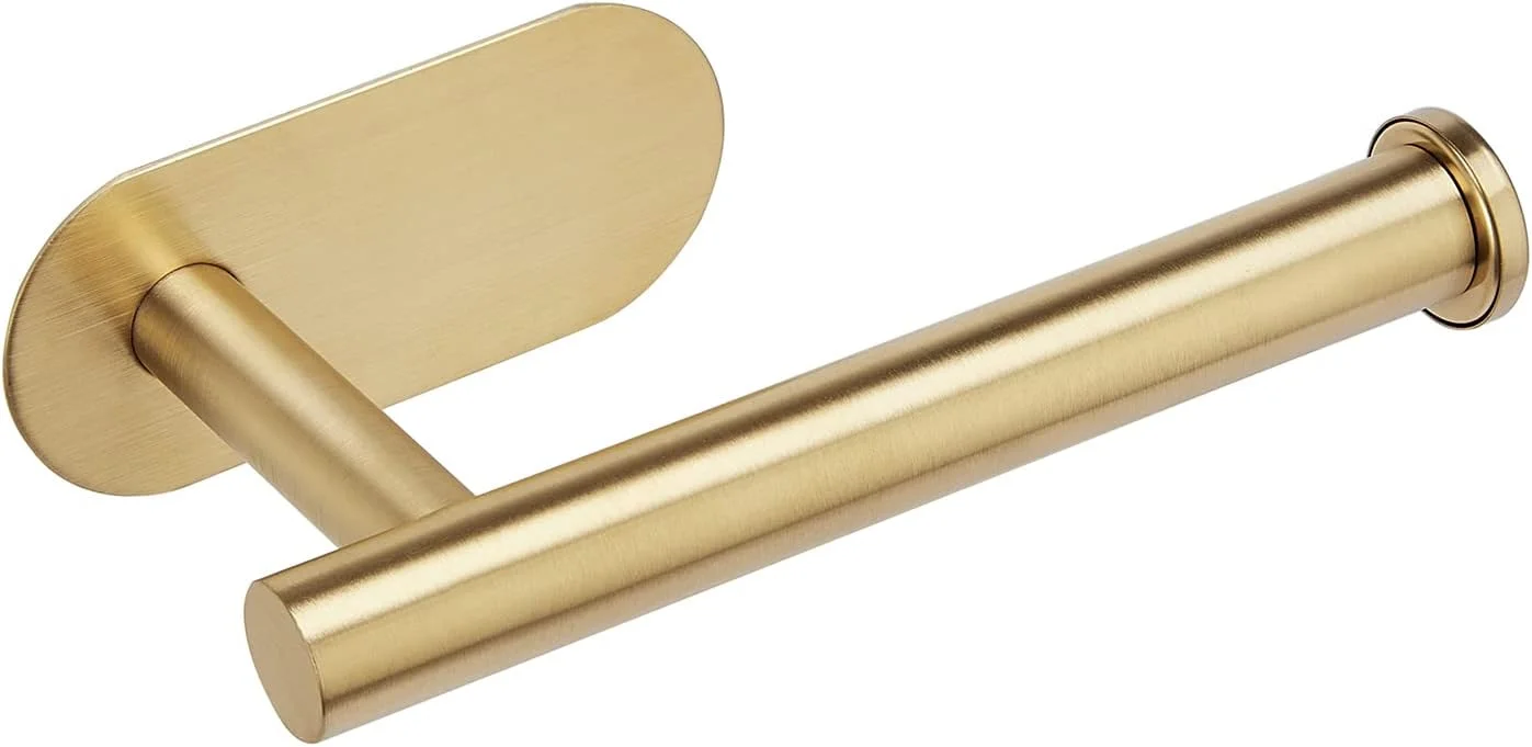 جا دستمال کاغذی توالت YUET، نصب دیواری، جا دستمال کاغذی خود چسب 3M، فولاد ضد زنگ SUS 304، بدون نیاز به سوراخ کاری برای حمام (برنجی برس خورده)