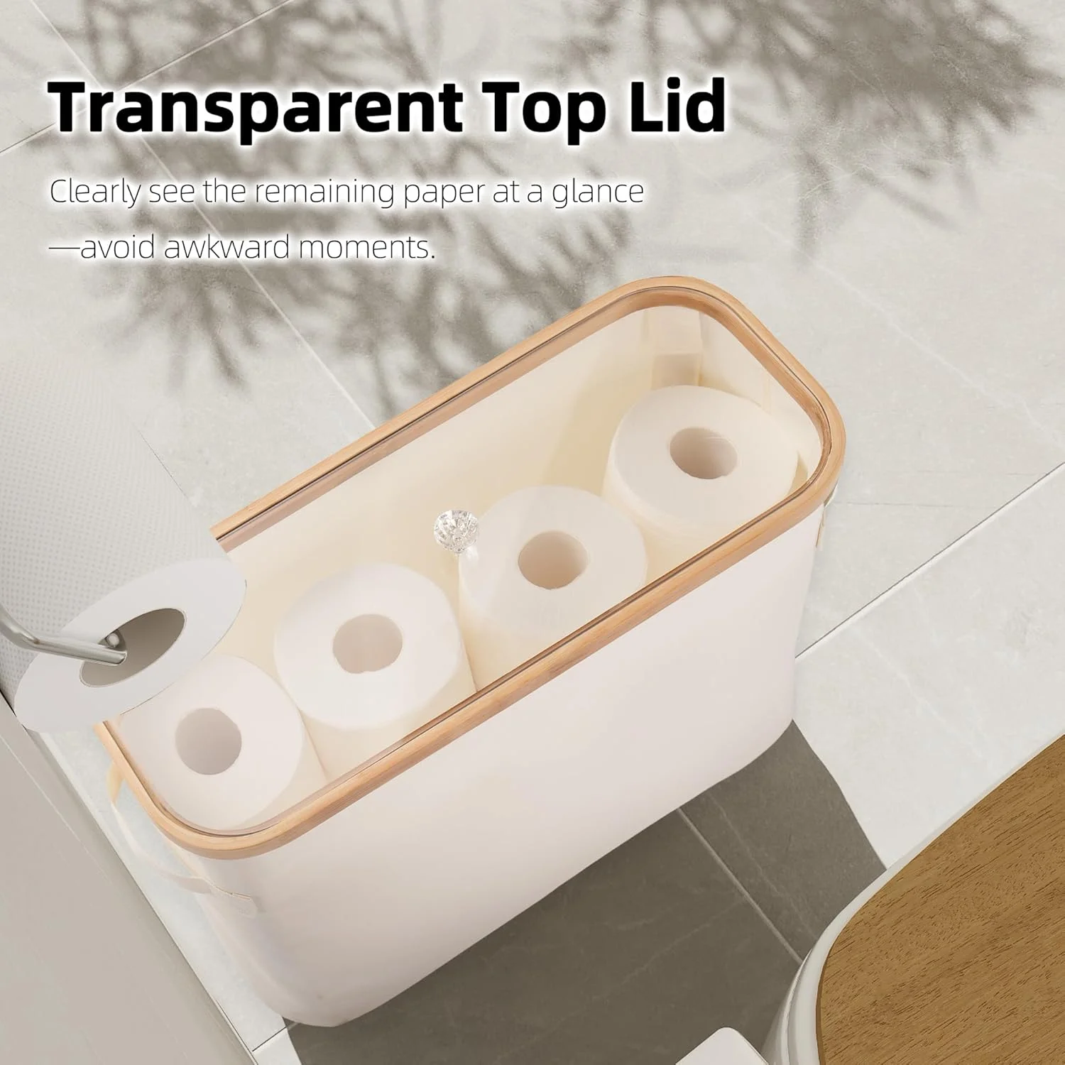 سبد ذخیره سازی دستمال توالت ZAZROOM - سازمان دهنده دستمال توالت با درب شفاف، نگهدارنده دستمال توالت حمام برای حداکثر 9 رول بزرگ، ایستاده و تاشو سبد ذخیره سازی دستمال توالت ZAZROOM - سازمان دهنده دستمال توالت با درب شفاف، نگهدارنده دستمال توالت حمام برای حداکثر 9 رول بزرگ، ایستاده و تاشو