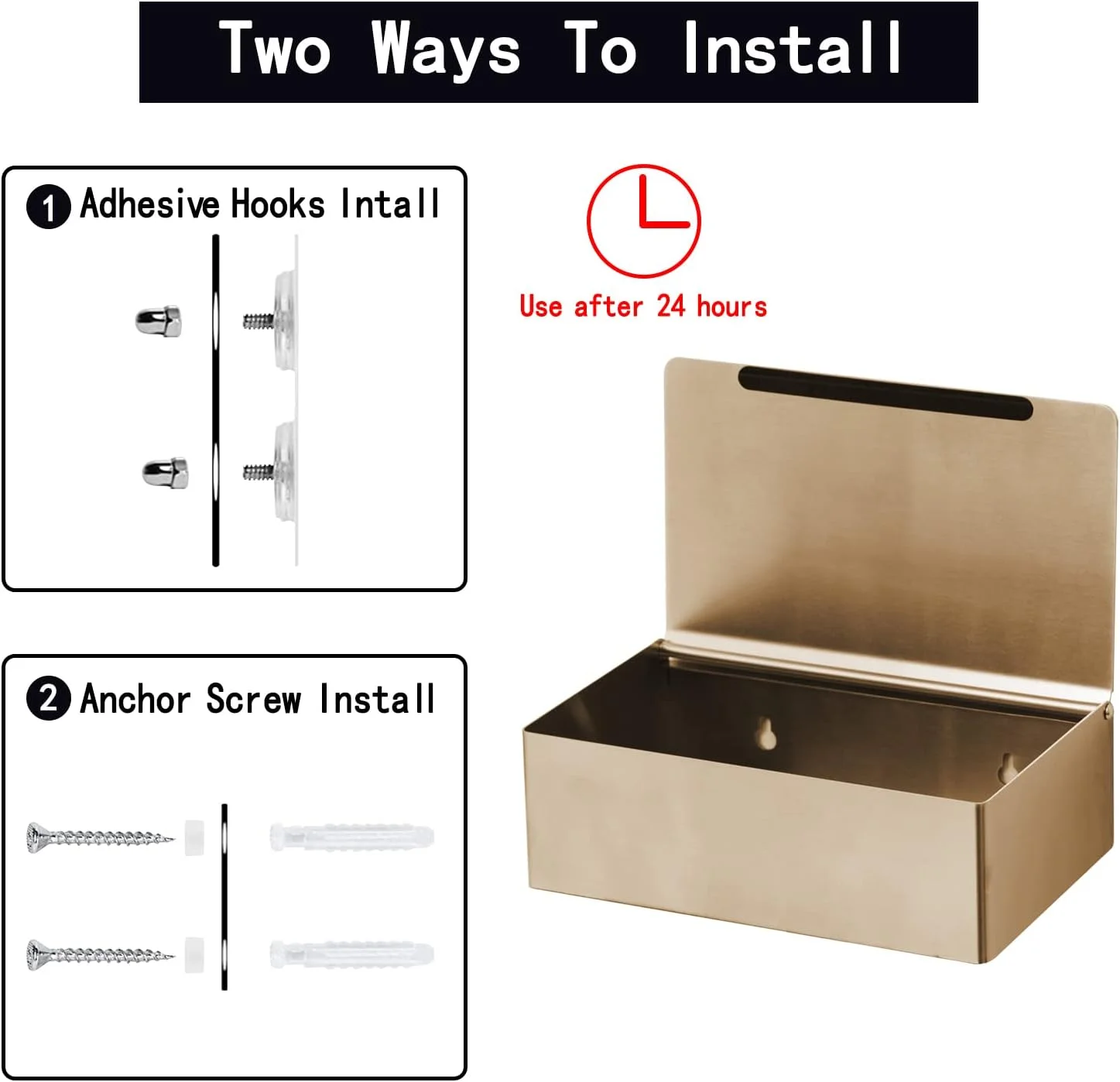 جا دستمال کاغذی چسبی YRONG با قفسه و محل نگهداری، جا دستمال کاغذی دیواری و ست پخش کننده دستمال مرطوب مناسب برای هر حمام، جا دستمال کاغذی استیل ضد زنگ - مربعی، طلایی جا دستمال کاغذی چسبی YRONG با قفسه و محل نگهداری، جا دستمال کاغذی دیواری و ست پخش کننده دستمال مرطوب مناسب برای هر حمام، جا دستمال کاغذی استیل ضد زنگ - مربعی، طلایی