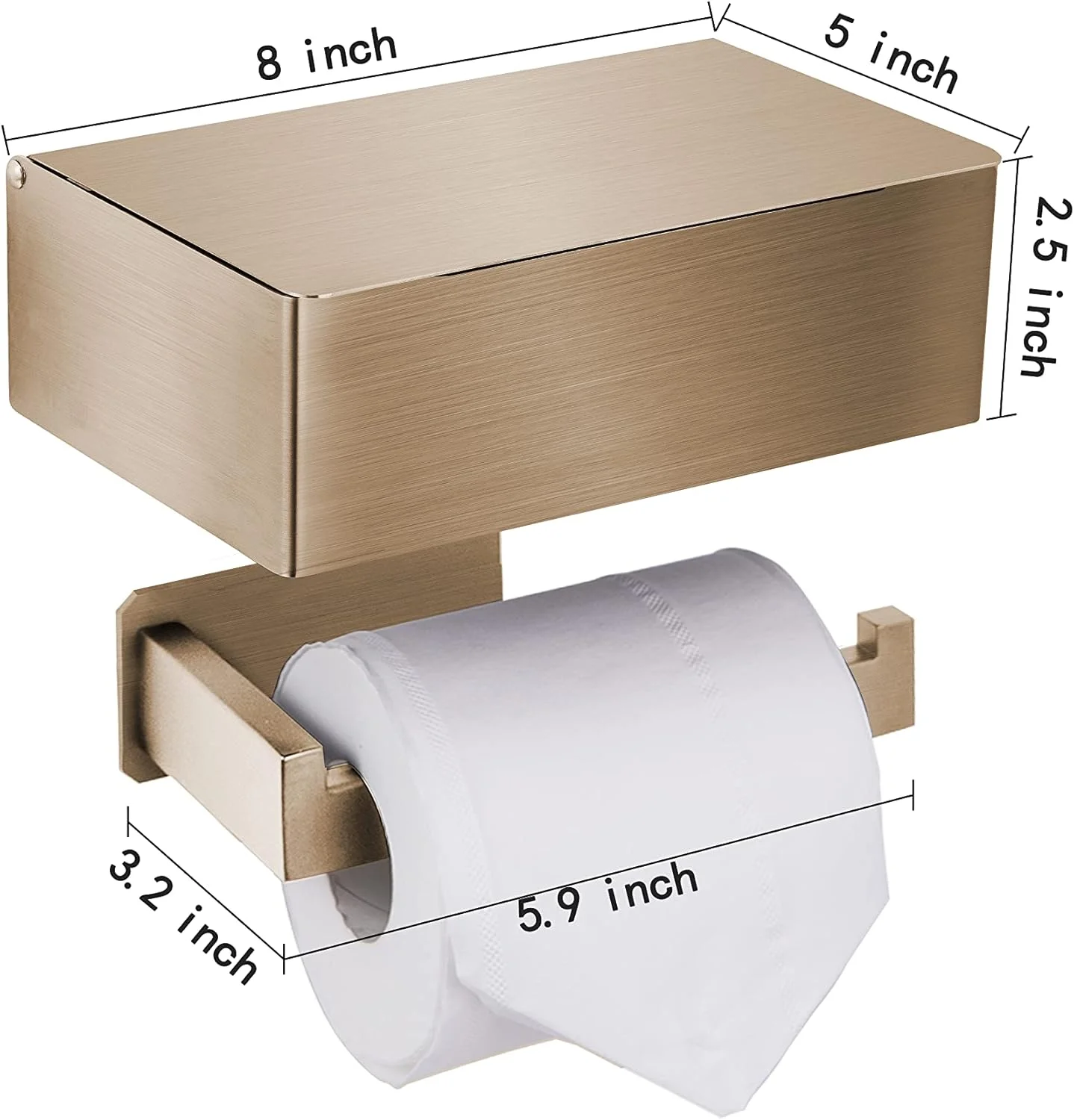 جا دستمال کاغذی چسبی YRONG با قفسه و محل نگهداری، جا دستمال کاغذی دیواری و ست پخش کننده دستمال مرطوب مناسب برای هر حمام، جا دستمال کاغذی استیل ضد زنگ - مربعی، طلایی جا دستمال کاغذی چسبی YRONG با قفسه و محل نگهداری، جا دستمال کاغذی دیواری و ست پخش کننده دستمال مرطوب مناسب برای هر حمام، جا دستمال کاغذی استیل ضد زنگ - مربعی، طلایی