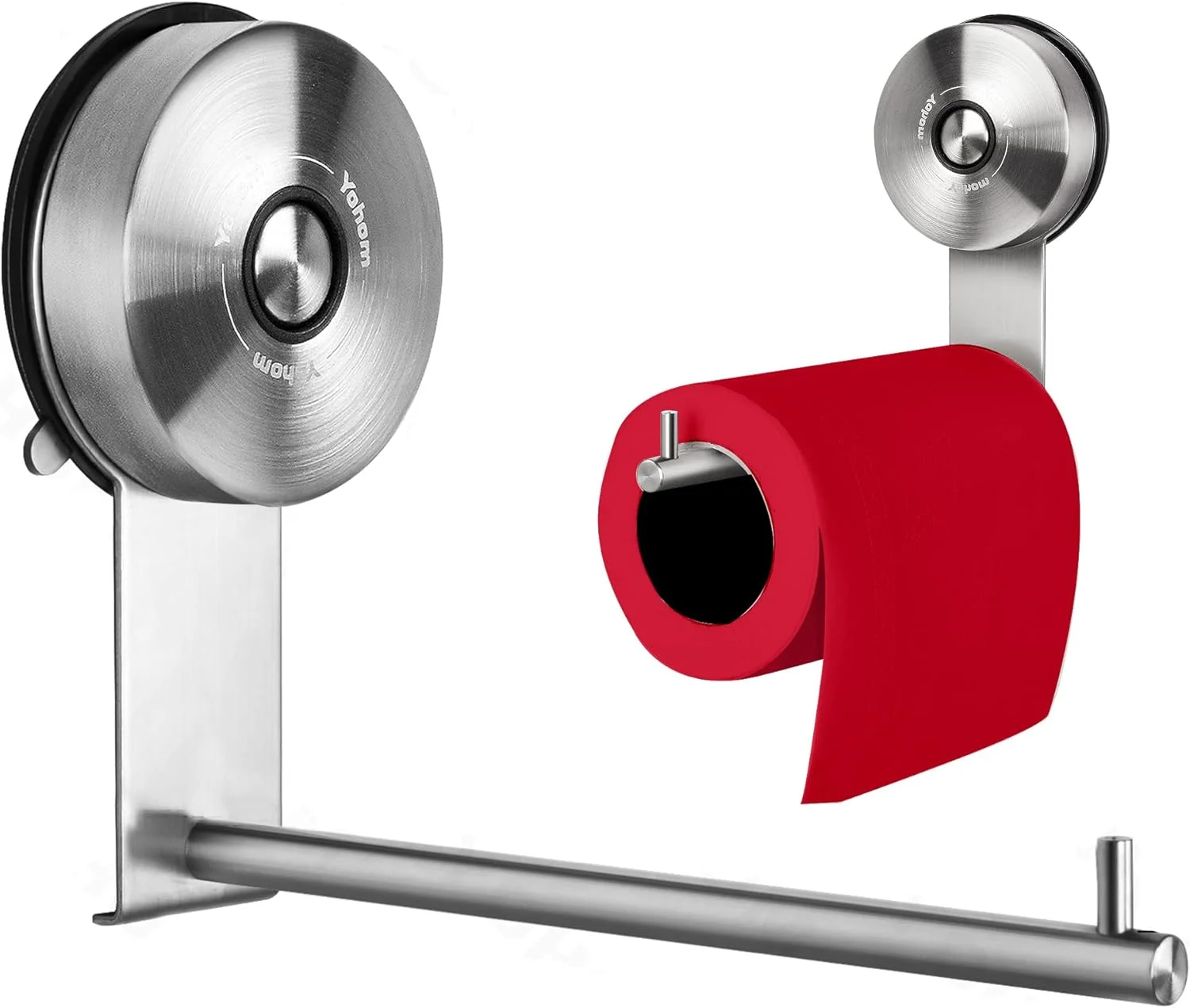 نگهدارنده دستمال توالت YOHOM، نگهدارنده رولی دستمال توالت مکشی، نصب دیواری حمام، نگهدارنده استیل دستمال کاغذی توالت، آویز دستمال کاغذی، قفسه دستمال کاغذی برس خورده