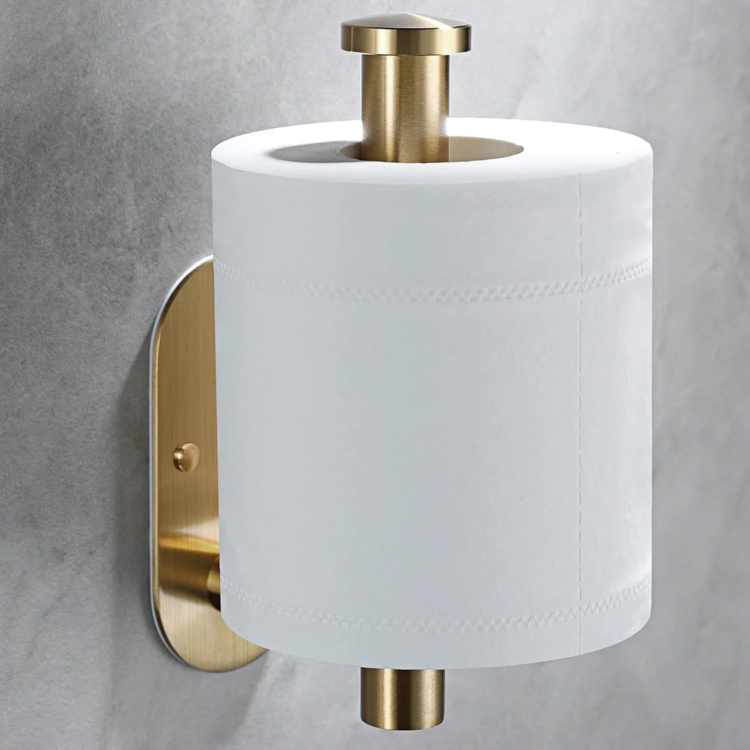 نگهدارنده چسبی دستمال توالت YIGII، نگهدارنده دستمال کاغذی حمام - نگهدارنده رول توالت برنجی برس خورده، نصب آسان روی دیوار برای حمام، فولاد ضد زنگ SUS 304