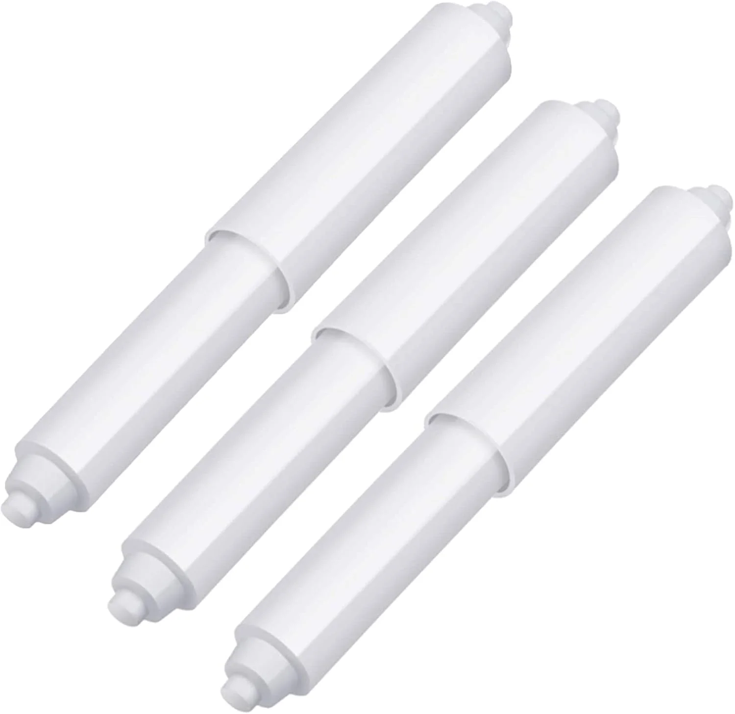 نگهدارنده کاغذ توالت پلاستیکی یوسن، 3 عددی، پخش کننده کاغذ توالت، جعبه دستمال کاغذی حمام با غلتک فنری (سفید)