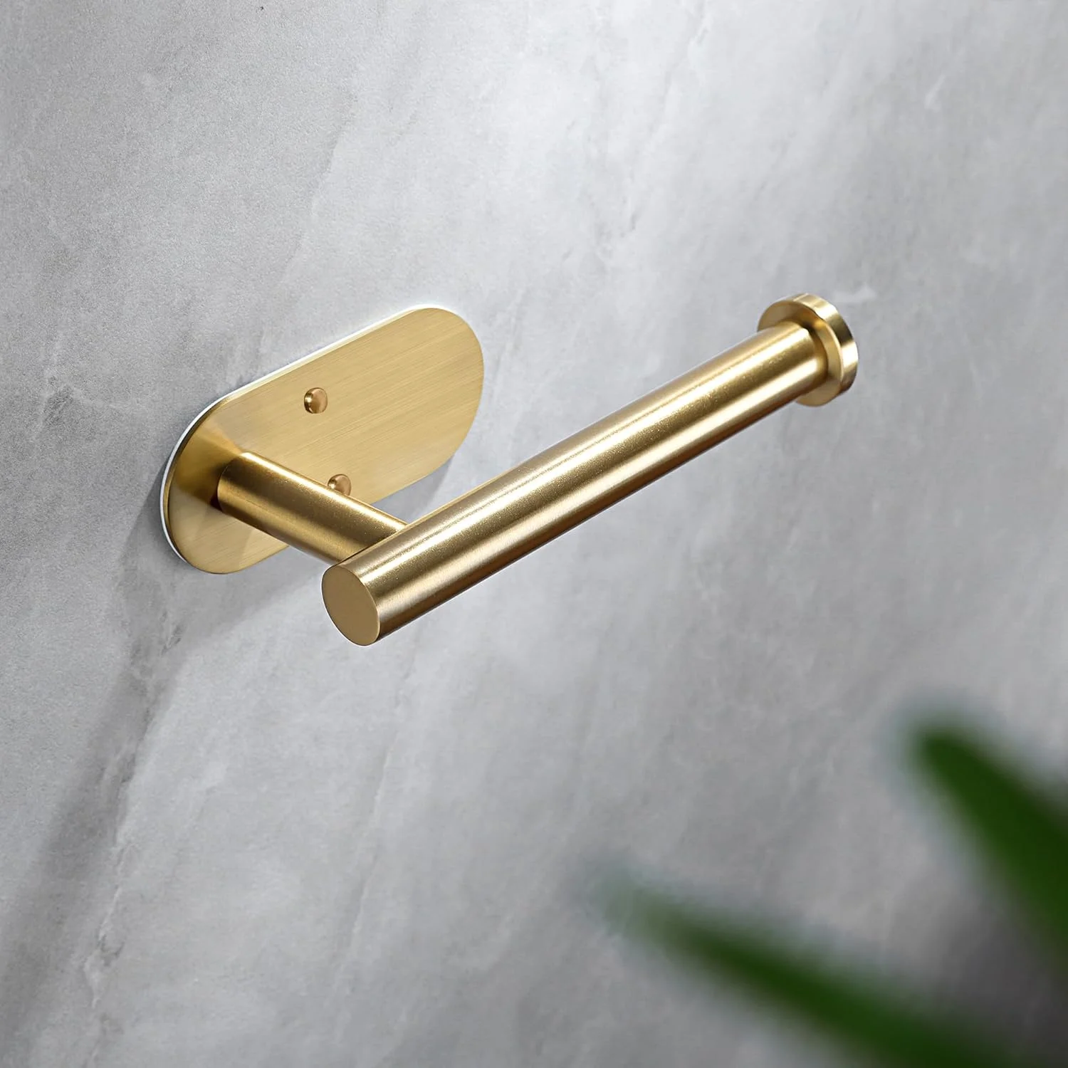 نگهدارنده چسبی دستمال توالت YIGII، نگهدارنده دستمال کاغذی حمام - نگهدارنده رول توالت برنجی برس خورده، نصب آسان روی دیوار برای حمام، فولاد ضد زنگ SUS 304