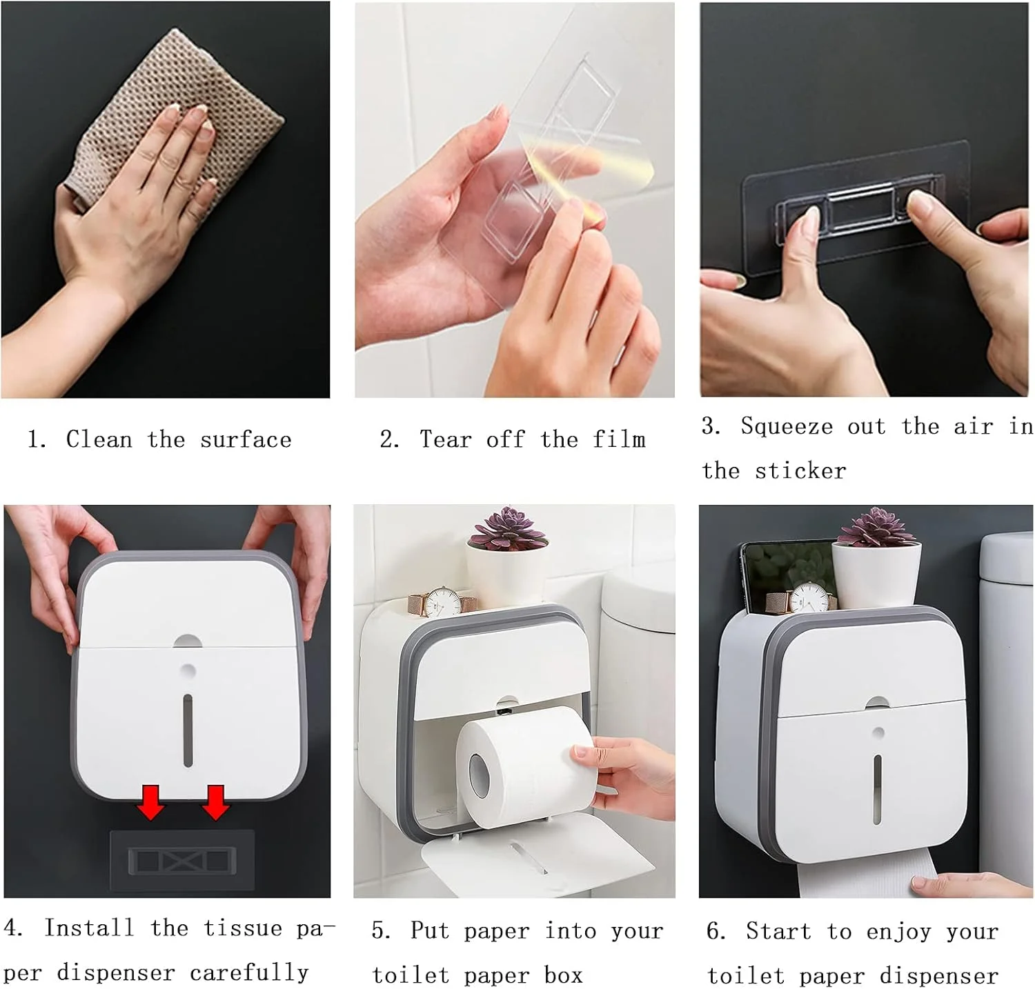 جا دستمال کاغذی چسبی یوسن، نصب دیواری چند منظوره، نگهدارنده دستمال توالت، سازمان دهنده توالت (خاکستری) جا دستمال کاغذی چسبی یوسن، نصب دیواری چند منظوره، نگهدارنده دستمال توالت، سازمان دهنده توالت (خاکستری)