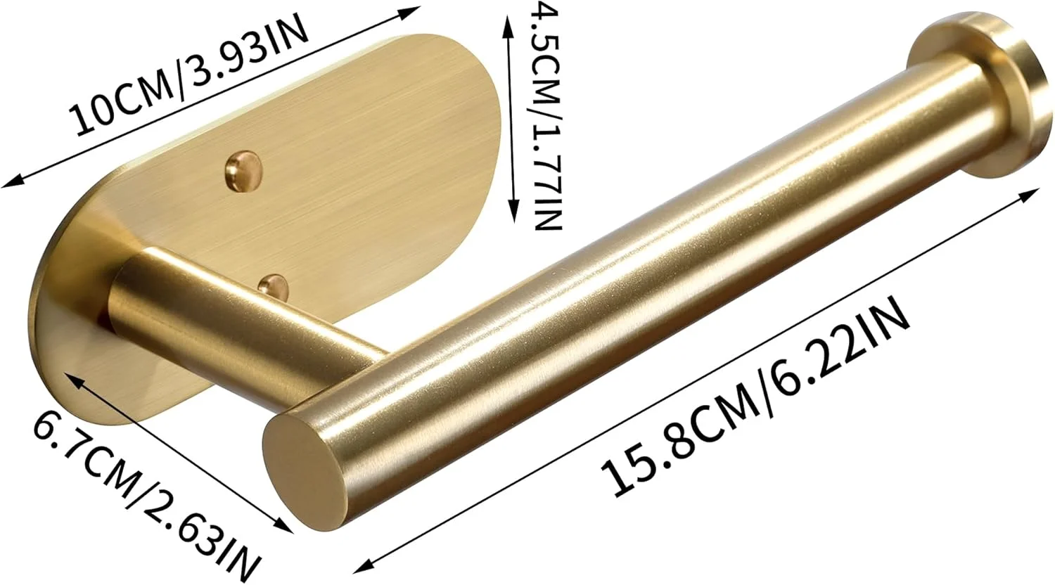 نگهدارنده چسبی دستمال توالت YIGII، نگهدارنده دستمال کاغذی حمام - نگهدارنده رول توالت برنجی برس خورده، نصب آسان روی دیوار برای حمام، فولاد ضد زنگ SUS 304