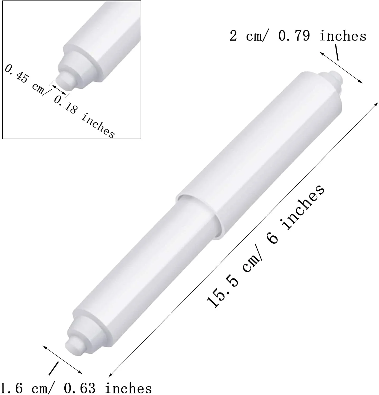 نگهدارنده کاغذ توالت پلاستیکی یوسن، 3 عددی، پخش کننده کاغذ توالت، جعبه دستمال کاغذی حمام با غلتک فنری (سفید)