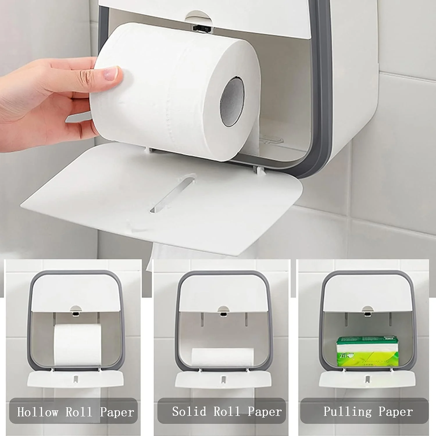 جا دستمال کاغذی چسبی یوسن، نصب دیواری چند منظوره، نگهدارنده دستمال توالت، سازمان دهنده توالت (خاکستری) جا دستمال کاغذی چسبی یوسن، نصب دیواری چند منظوره، نگهدارنده دستمال توالت، سازمان دهنده توالت (خاکستری)