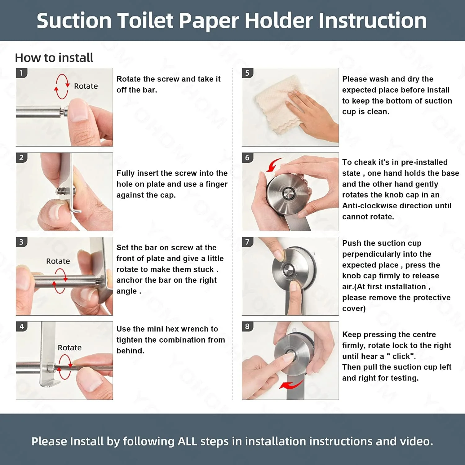 نگهدارنده دستمال توالت YOHOM، نگهدارنده رولی دستمال توالت مکشی، نصب دیواری حمام، نگهدارنده استیل دستمال کاغذی توالت، آویز دستمال کاغذی، قفسه دستمال کاغذی برس خورده نگهدارنده دستمال توالت YOHOM، نگهدارنده رولی دستمال توالت مکشی، نصب دیواری حمام، نگهدارنده استیل دستمال کاغذی توالت، آویز دستمال کاغذی، قفسه دستمال کاغذی برس خورده