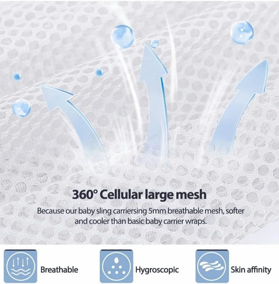 آغوشی نوزاد ارگونومیک - آغوشی یک طرفه قابل تنظیم با توری سه بعدی برای راحتی، ایده آل برای استخر و ساحل (صورتی)