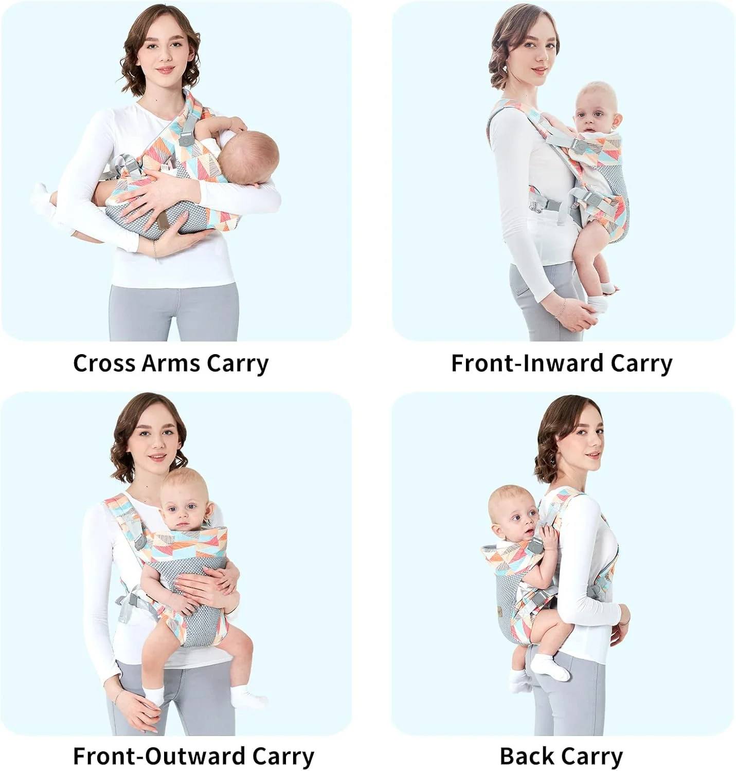 آغوشی نوزاد KASTWAVE، آغوشی قابل تنظیم برای نوزاد تا کودک نوپا با پشتیبانی کمری (3.1-20.4 کیلوگرم)، آغوشی توری سه بعدی و تنفسی برای نوزاد و کودک