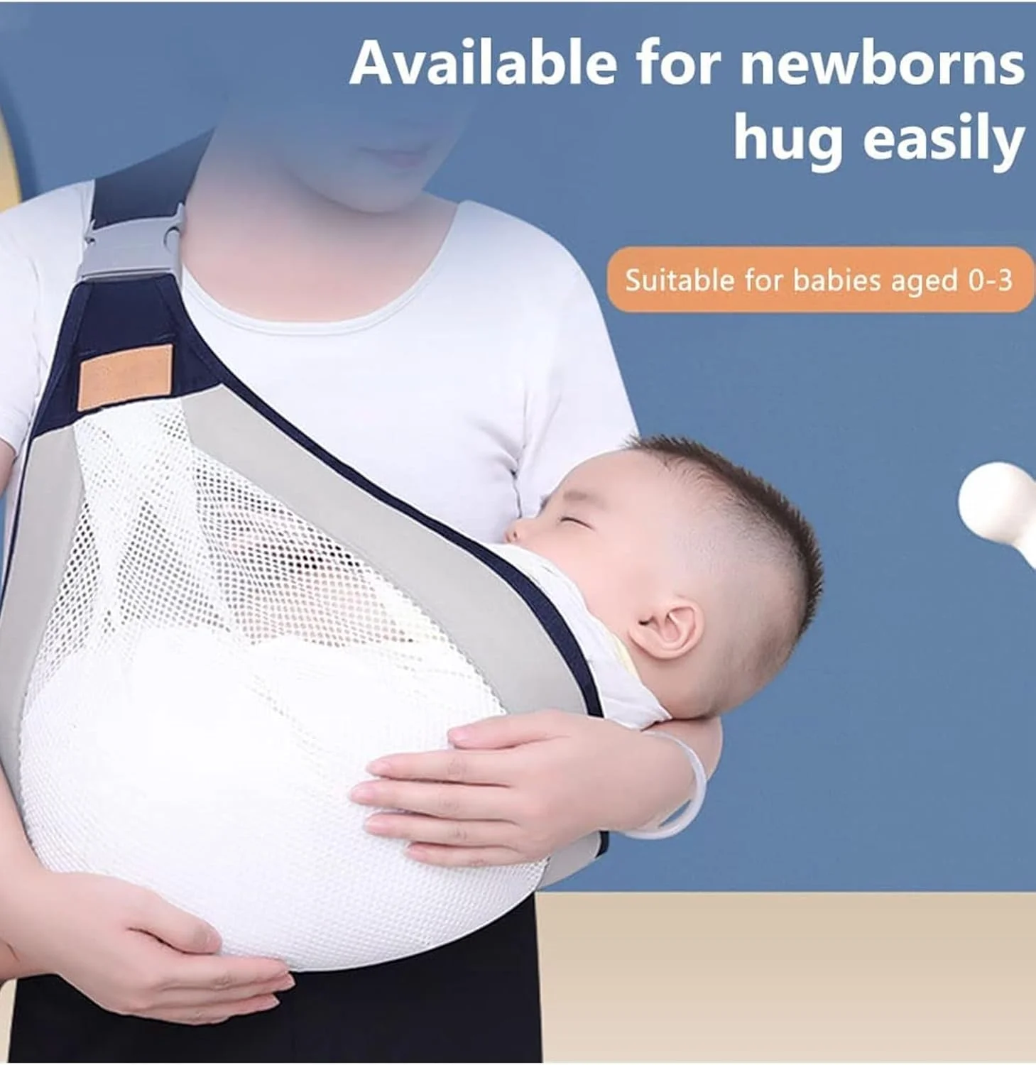 آغوشی نوزاد ارگونومیک KASTWAVE - پارچه توری سه بعدی قابل تنظیم با بند شانه ای برای کاهش فشار، مناسب استخر و ساحل (سبز)