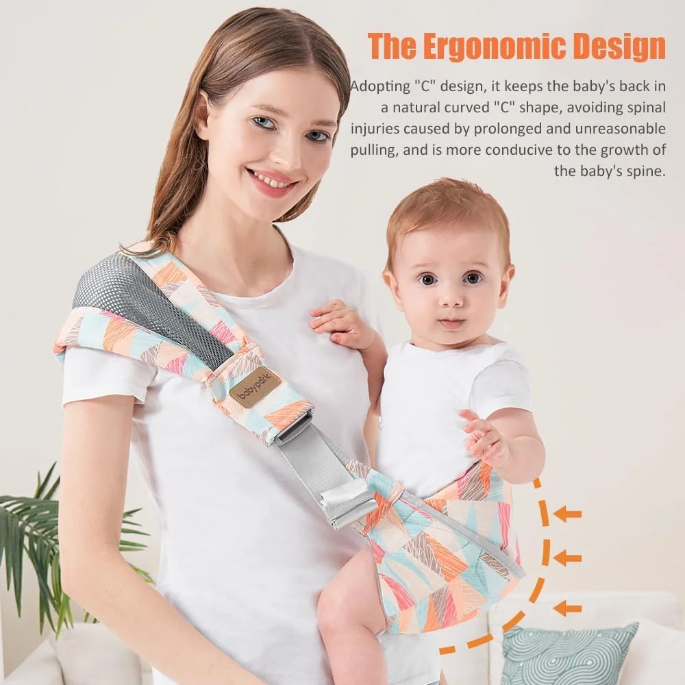 آغوشی نوزاد، آغوشی با پشتیبانی کمر، آغوشی قابل حمل و ارگونومیک برای کودکان نوپا، آغوشی قابل تنظیم و ضخیم برای نوزادان از 0 تا 36 ماهگی