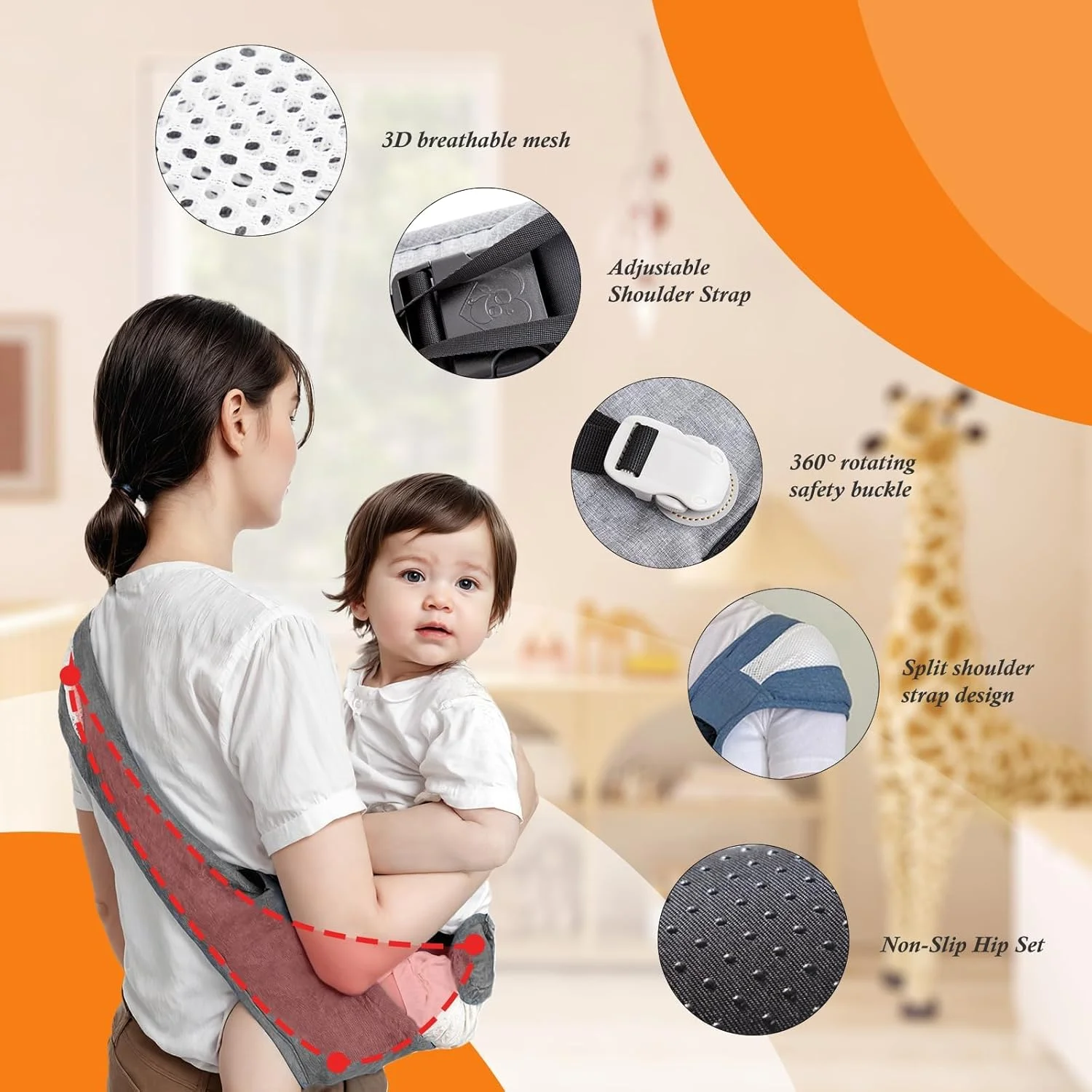 آغوشی کودک قابل حمل KASTWAVE، آغوشی نوزاد تا کودک - آغوشی قابل تنظیم کودک، آغوشی کودک برای 11 تا 27 کیلوگرم، آغوشی راحت کودک برای حمل بدون دست آغوشی کودک قابل حمل KASTWAVE، آغوشی نوزاد تا کودک - آغوشی قابل تنظیم کودک، آغوشی کودک برای 11 تا 27 کیلوگرم، آغوشی راحت کودک برای حمل بدون دست