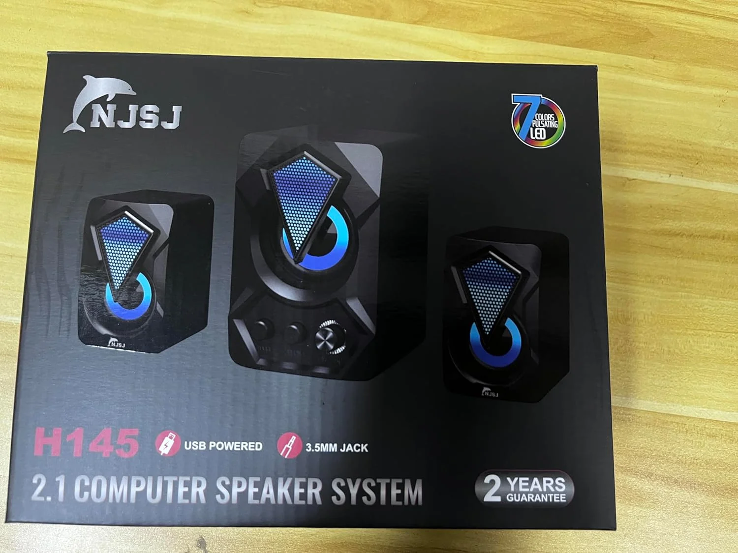 اسپیکر کامپیوتر NJSJ با ساب ووفر، سیستم اسپیکر چند رسانه ای استریو مینی 2.1 با نورپردازی RGB LED مخصوص بازی، اتصال سیمی 3.5 میلی متری صدا برای کامپیوتر، لپ تاپ، مانیتور، تبلت، 11 وات