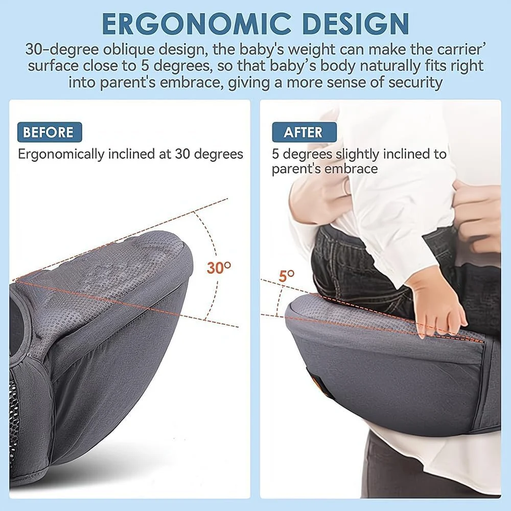 آغوشی نوزاد KASTWAVE با صندلی نشیمن 6 در 1، آغوشی کمری نوزاد، آغوشی نوزاد با صندلی نشیمن و بند، آغوشی کودک نوپا، لوازم ضروری نوزاد، آغوشی پارچه ای نوزاد