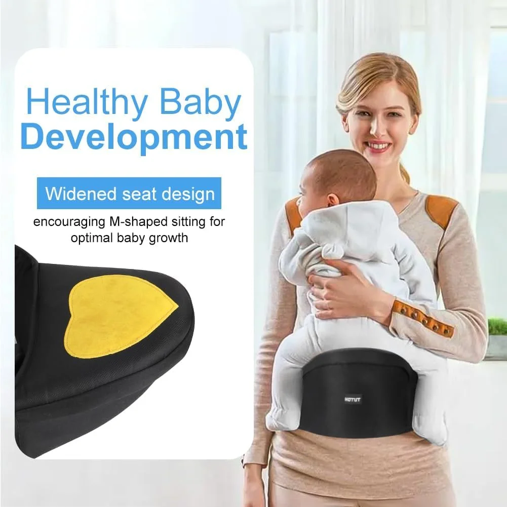 نشیمنگاه کمری نوزاد، صندلی کمری سبک وزن با بند قابل تنظیم و جیب، طراحی تنفسی، نشیمنگاه کمری بدون دست برای نوزادان 0-36 ماهه
