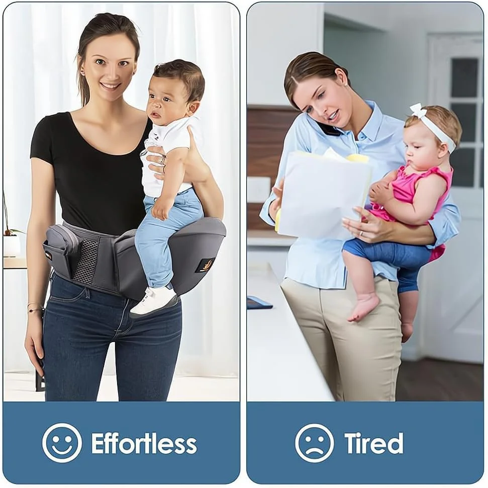 آغوشی نوزاد KASTWAVE با صندلی نشیمن 6 در 1، آغوشی کمری نوزاد، آغوشی نوزاد با صندلی نشیمن و بند، آغوشی کودک نوپا، لوازم ضروری نوزاد، آغوشی پارچه ای نوزاد