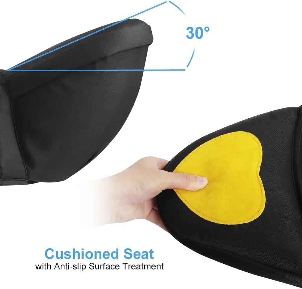 نشیمنگاه کمری نوزاد، صندلی کمری سبک وزن با بند قابل تنظیم و جیب، طراحی تنفسی، نشیمنگاه کمری بدون دست برای نوزادان 0-36 ماهه