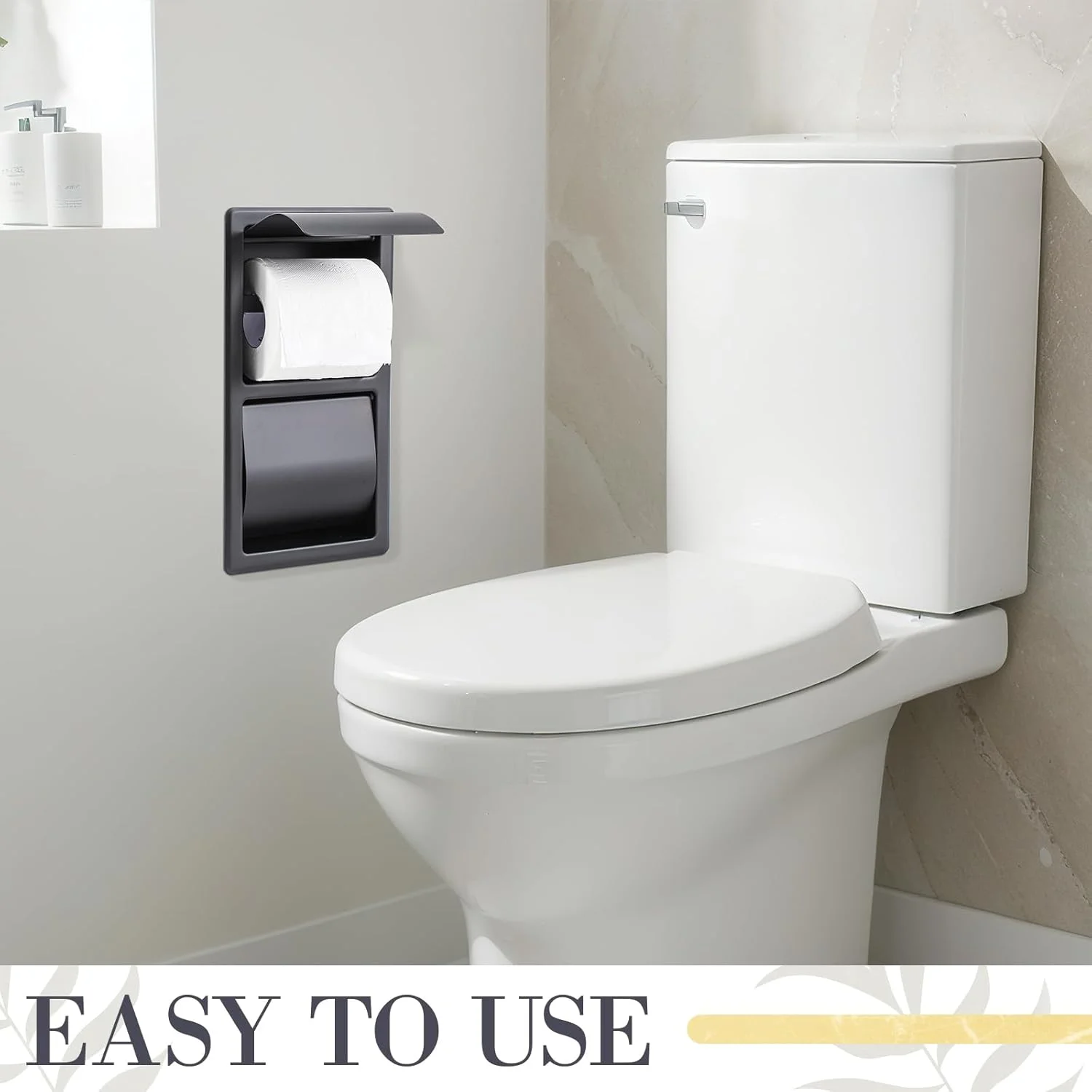 جای دستمال توالت دو رولی توکار Yalikop، استیل ضد زنگ 304، نگهدارنده عمودی دستمال کاغذی توالت برای بازسازی حمام، داخل دیوار، با روکش مشکی مات مدرن جای دستمال توالت دو رولی توکار Yalikop، استیل ضد زنگ 304، نگهدارنده عمودی دستمال کاغذی توالت برای بازسازی حمام، داخل دیوار، با روکش مشکی مات مدرن