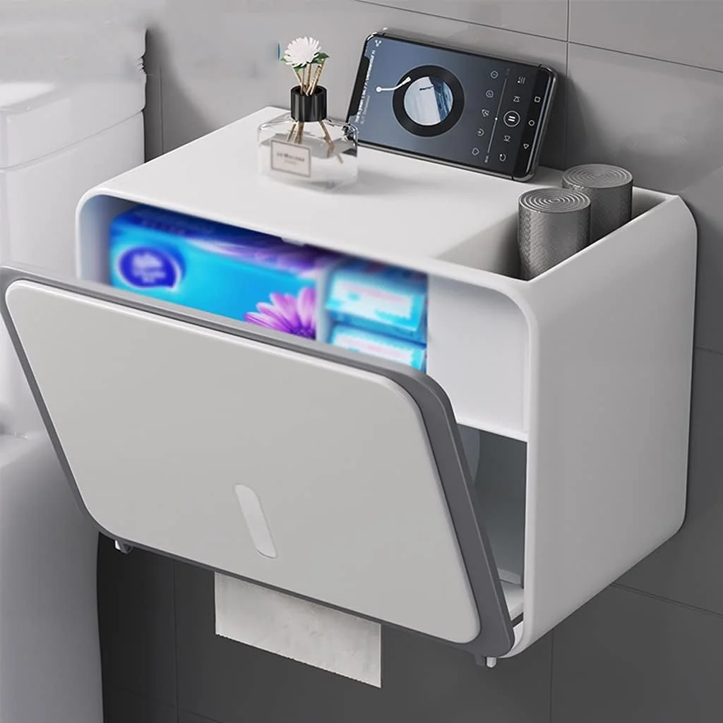 جا دستمال کاغذی دو لایه WXYZABC، جعبه نگهداری ضد آب، قفسه دستمال بهداشتی پانچ، جعبه سازمان دهنده کیسه زباله