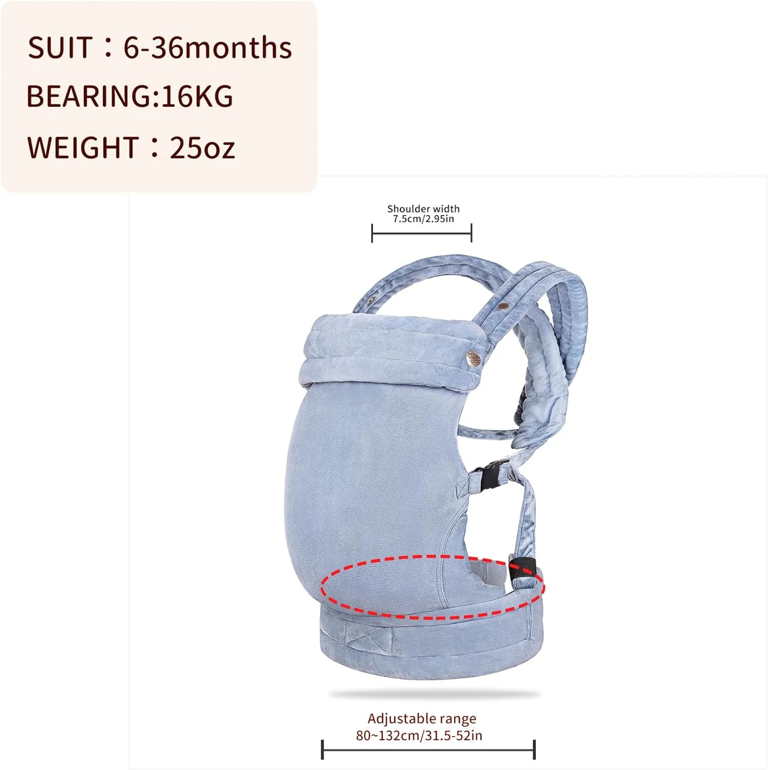 آغوشی نوزاد نِست بلانش، مناسب نوزاد تا نوپا، آغوشی مخملی ممتاز 360 درجه ارگونومیک، مناسب تمام فصول، نگهدارنده قابل تنظیم نوزاد برای شیردهی