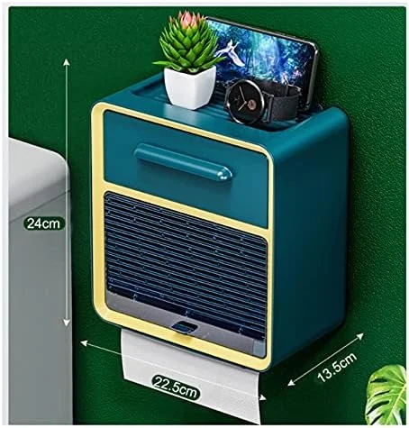 جا دستمال کاغذی پلاستیکی WXYZABC با قفسه تلفن، نصب دیواری با مکنده، جعبه آویز دستمال کاغذی، لوازم جانبی حمام