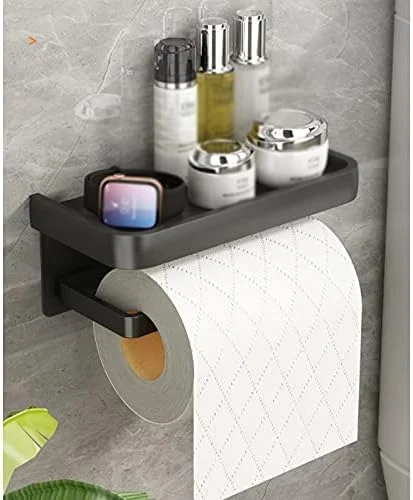 نگهدارنده دستمال توالت دیواری WXYZABC با قفسه نگهداری تلفن، لوازم جانبی حمام