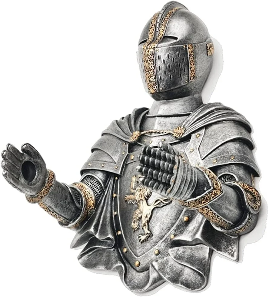 نگهدارنده دستمال توالت WXYZABC، مجسمه قرون وسطایی شوالیه، دکور گوتیک حمام، نگهدارنده حوله کاغذی