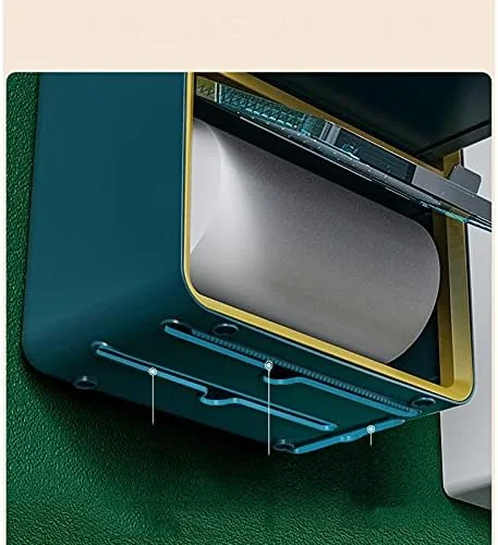 جا دستمال کاغذی پلاستیکی WXYZABC با قفسه تلفن، نصب دیواری با مکنده، جعبه آویز دستمال کاغذی، لوازم جانبی حمام