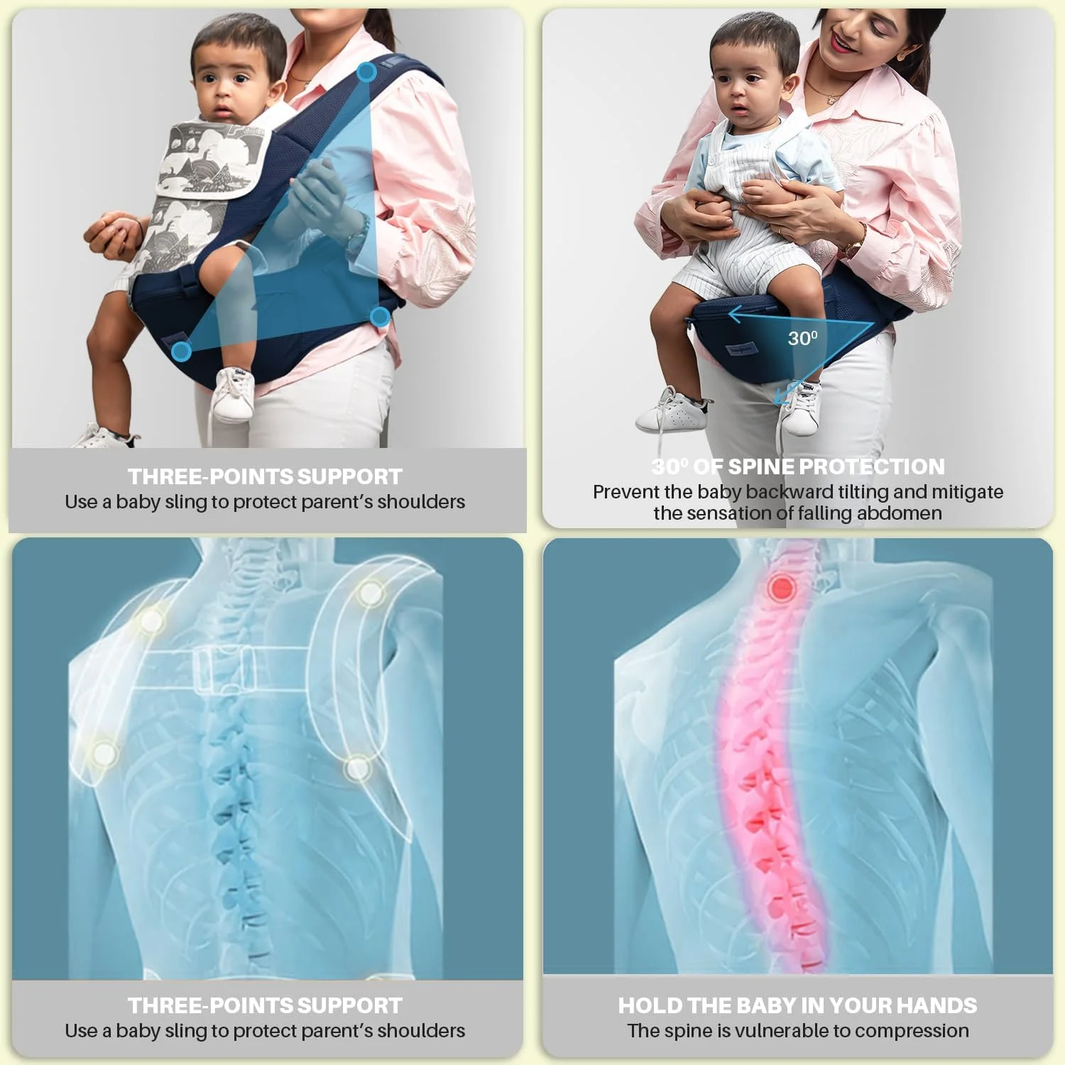 آغوشی نوزاد 6 در 1 Baybee Ergonest با نشیمنگاه کمری برای نوزاد | آغوشی نوزاد برای نوزاد 0 تا 3 ساله با پشتیبانی کمری و جیب های ذخیره سازی | کیف حمل ارگونومیک با سگک ایمنی سنگین، نشیمنگاه پهن