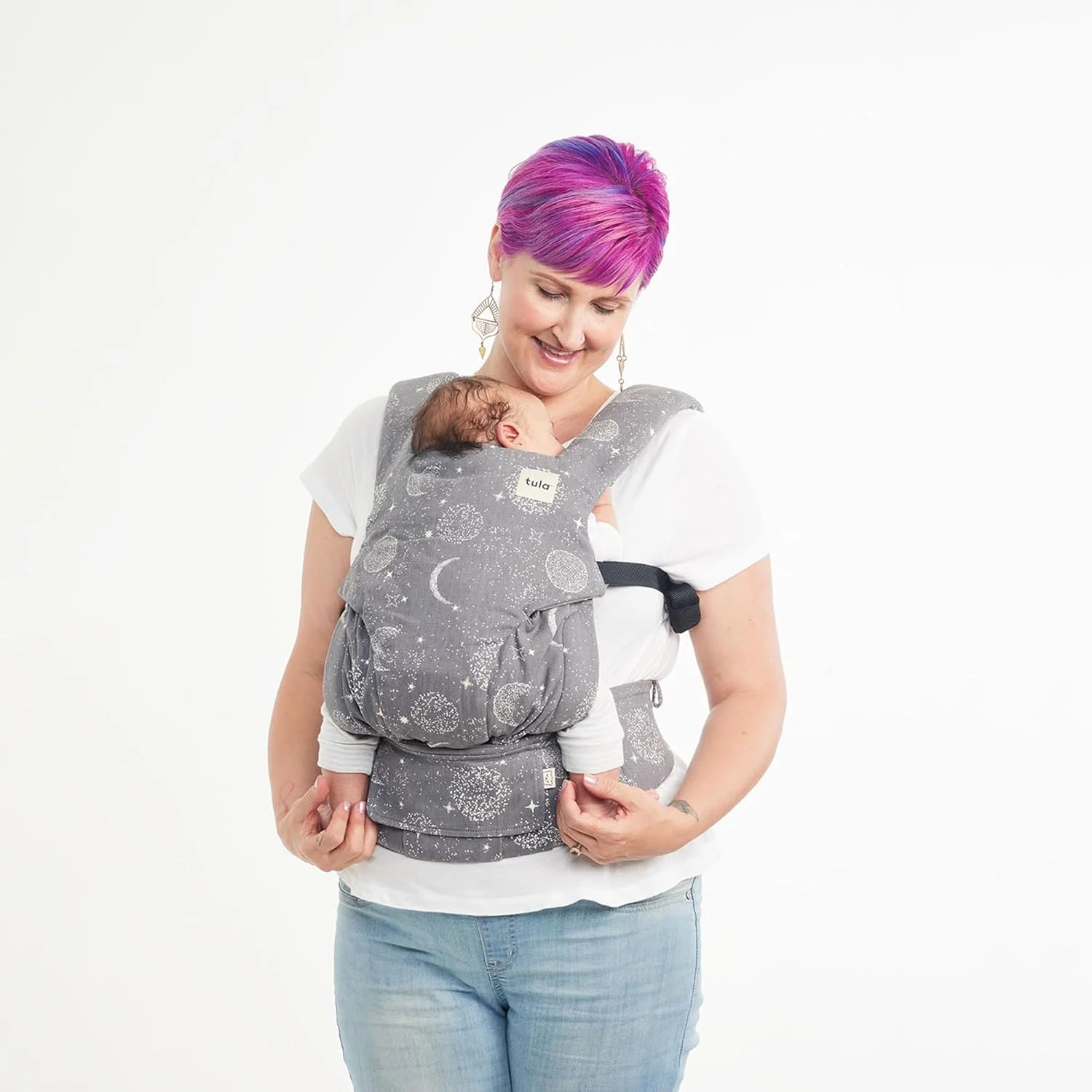 آغوشی نوزاد تلا مدل Explore از جنس کتان، مناسب برای نوزادان 3 تا 20 کیلوگرم، قابل تنظیم از نوزادی تا نوپایی، دارای حالت های ارگونومیک مختلف در جلو و پشت، نرم و راحت - Explore, Mystical