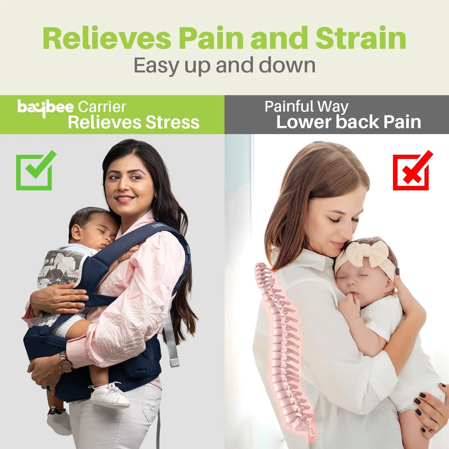آغوشی نوزاد 6 در 1 Baybee Ergonest با نشیمنگاه کمری برای نوزاد | آغوشی نوزاد برای نوزاد 0 تا 3 ساله با پشتیبانی کمری و جیب های ذخیره سازی | کیف حمل ارگونومیک با سگک ایمنی سنگین، نشیمنگاه پهن