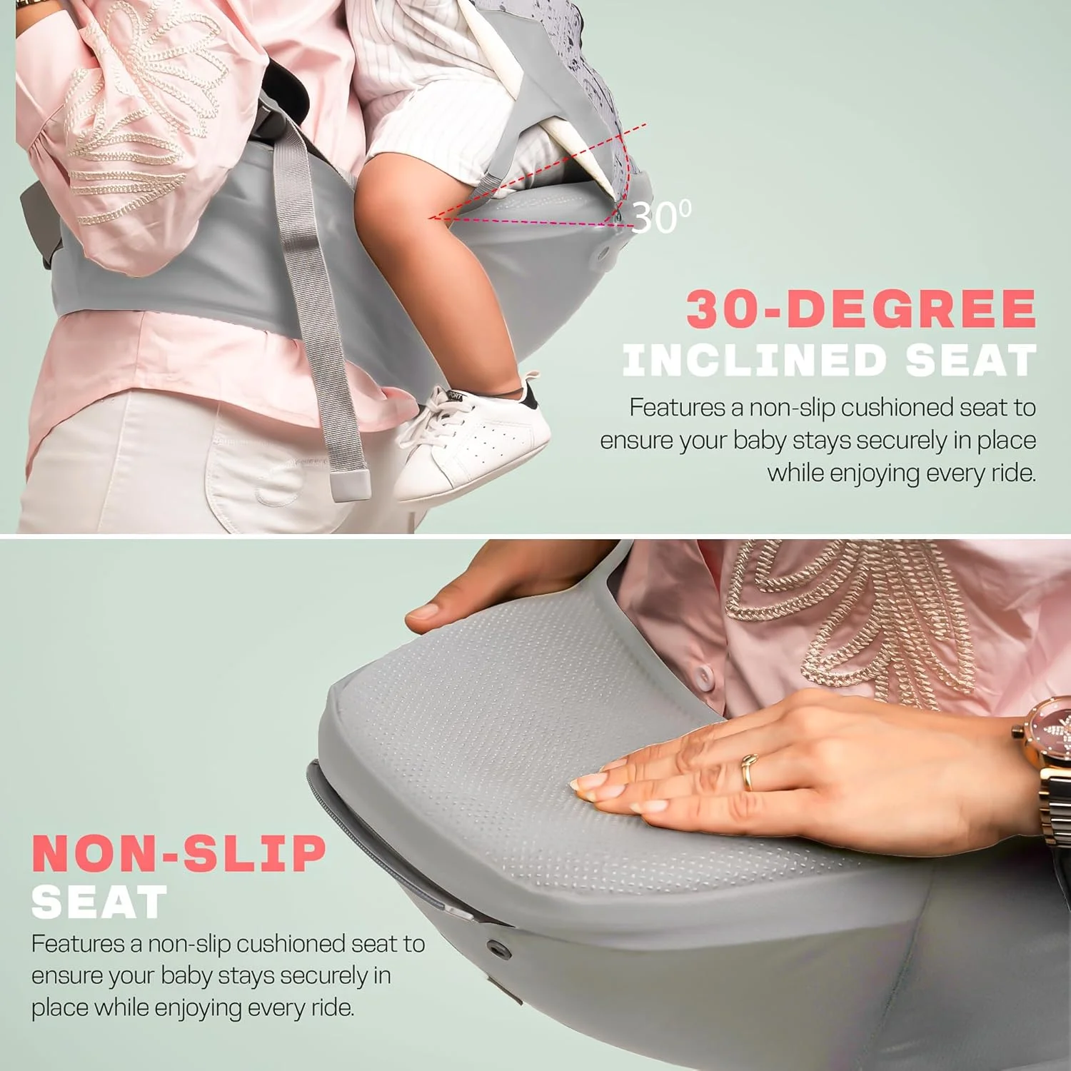 آغوشی نوزاد با نشیمنگاه کمری Baybee Neonest مناسب برای نوزاد 0 تا 3 سال | آغوشی نوزاد برای نوزاد تازه متولد شده با 6 حالت حمل | کیف حمل نوزاد قابل تنظیم بدون دست با پشتیبانی کمری و کوسن پهن